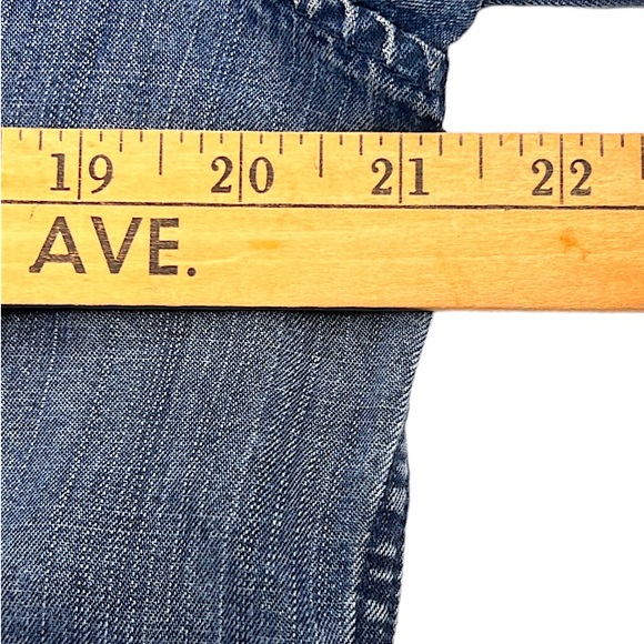 Rails Anthropologie Rosalee Chambray Tie Neck Denim Button Down Blouse Sz S EUC! - Picture 11 of 15